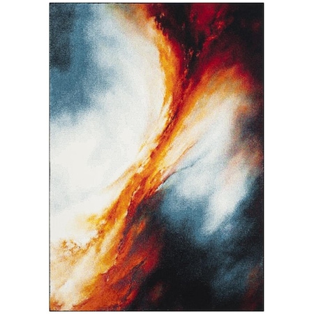 Flowers First 5 ft. 3 in. x 7 ft. 6 in. Galaxy Power Loomed Area Rug, Orange & Multi Color - Medium Rectangle FL1868157